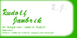 rudolf jambrik business card